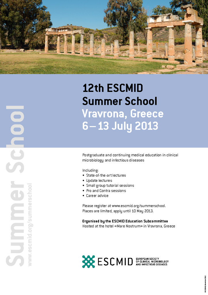 12th ESCMID Summer School Vravrona, Greece 6 – 13 July 2013 L2_Poster_Summerschool_2013-pdf
